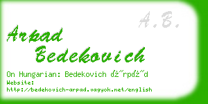 arpad bedekovich business card